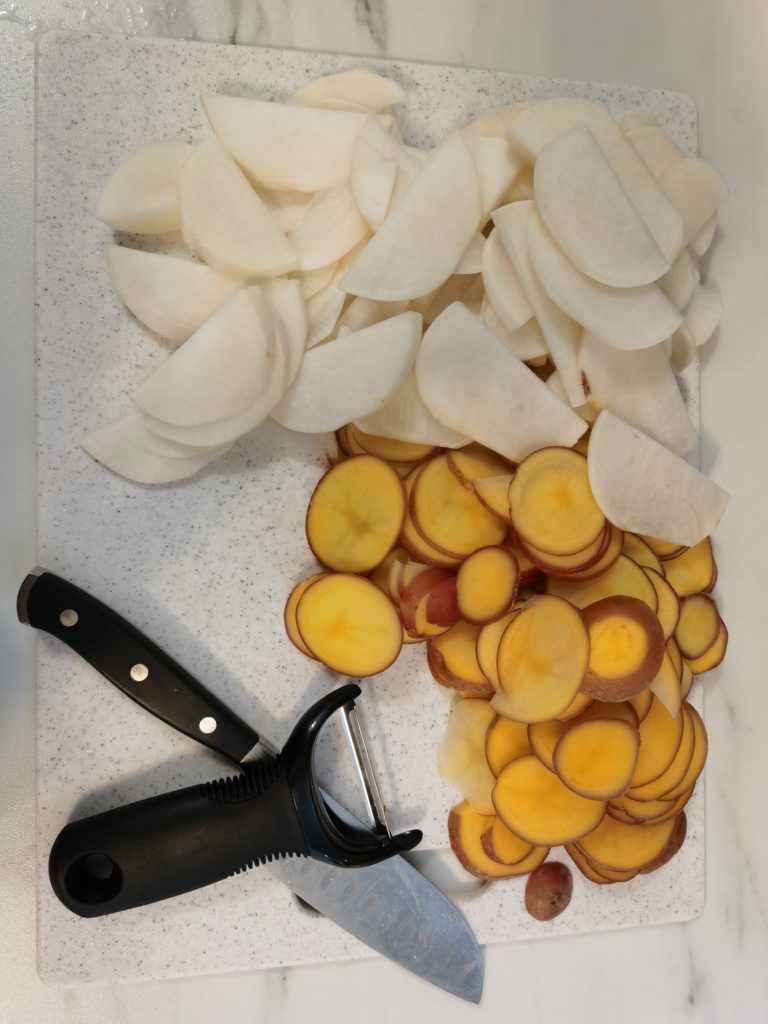 Turnip, potato and leek gratin goodfood chopped veggies
