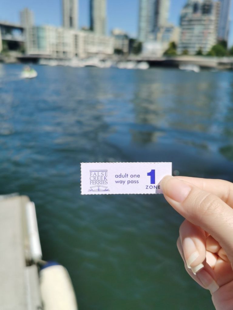 Granville Island Ferry Ticket in front of water
