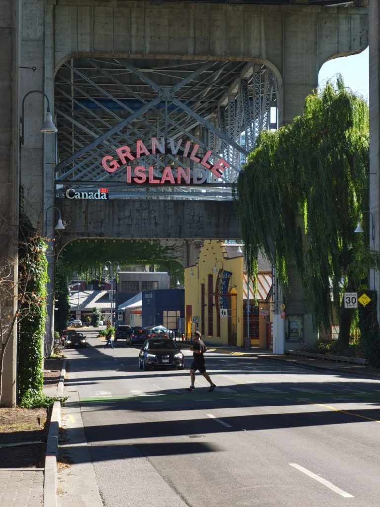 Granville Island Sign in the morning