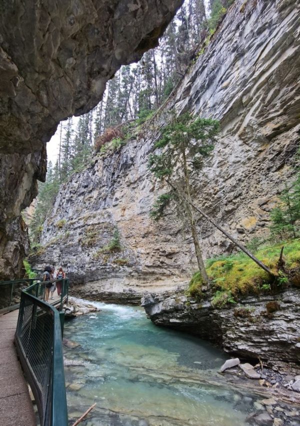 Johnston Canyon Trail under rock Featured image