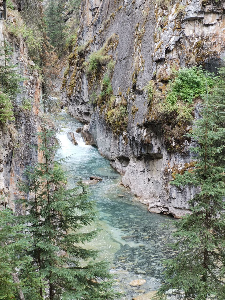 Johnston Canyon Trail water from above