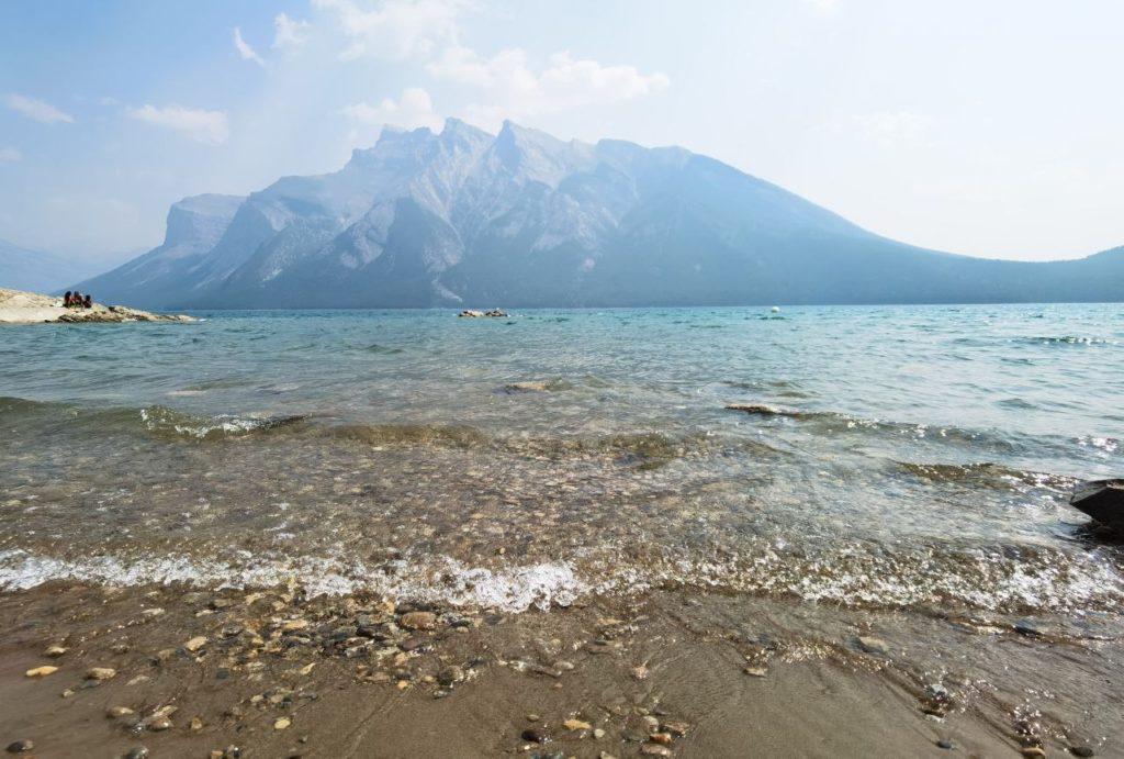 View of Mountain in the background with lake minnewanka