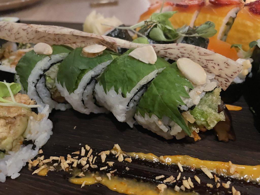 Sushis on a platter at Bloom Sushi