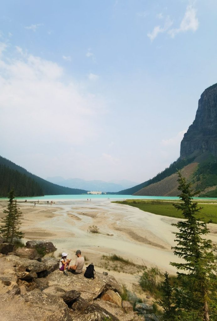 Other side of Lake Louise with a view of the Fairmount hotel