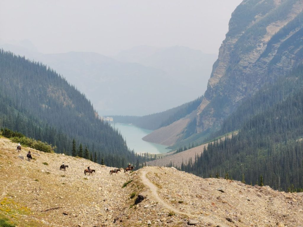 View of Lake Louise Banff National Park from a distance